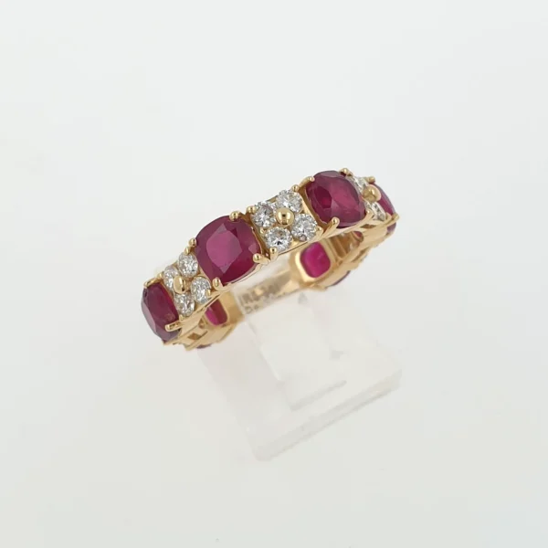 Eternity Band 5.6gr 18k Yellow Gold with Natural Diamonds and Rubies - Image 5