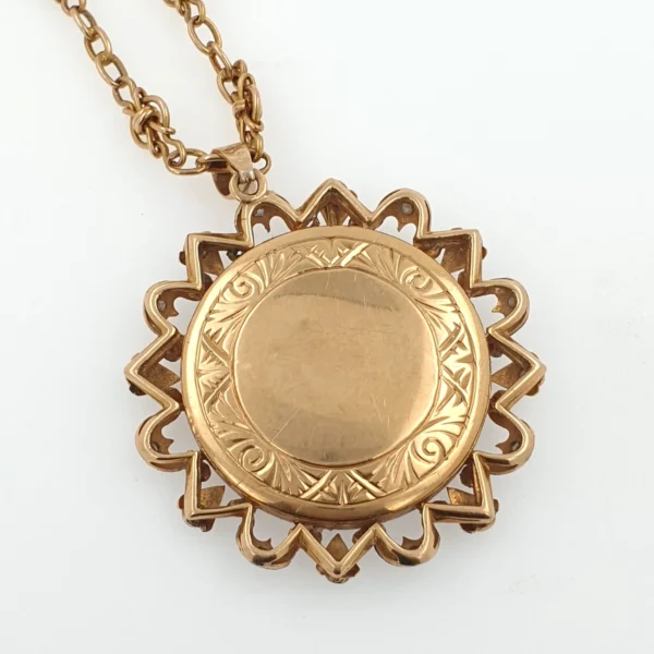 Antique Victorian Our Lady of Mount Carmel Rose Gold Enamel Pendant & Necklace - Image 4