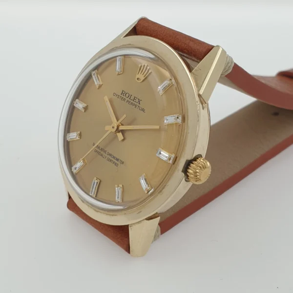 Vintage Rolex 34mm Gold Filled 14k Automatic Diamond Markers Circa 1970 - Image 2