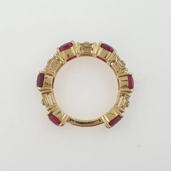 Eternity Band 5.6gr 18k Yellow Gold with Natural Diamonds and Rubies - Image 7