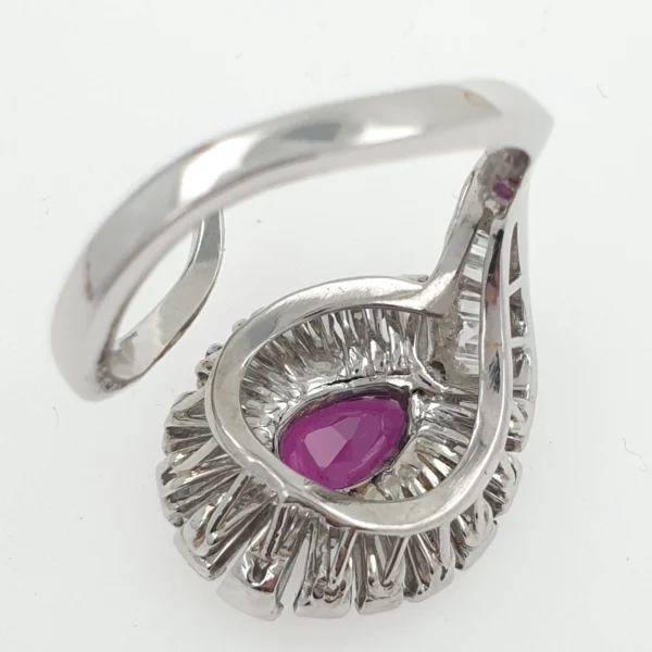 18k White Gold Ring 11gr with Ruby & Natural Diamonds 1.25ct - Image 8