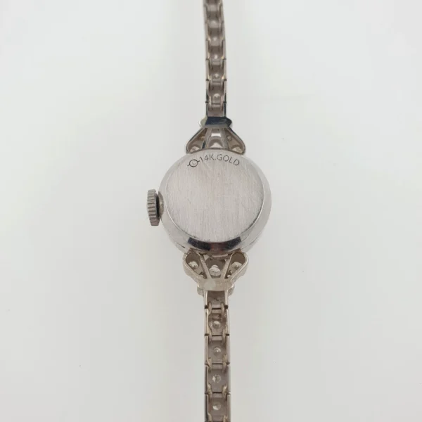 Vintage Lady Rolex With Diamonds Tennis Bracelet 14k White Gold - Image 11