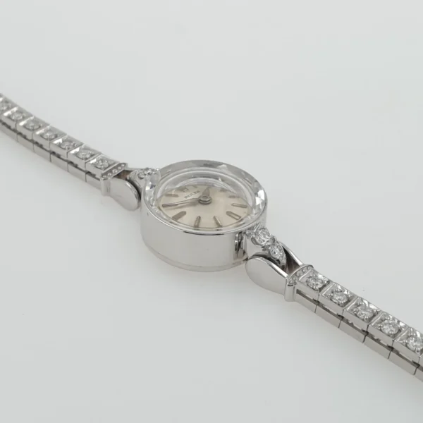 Lady Vintage Rolex Manual Watch 14k White Gold with Diamonds Circa 1950s - Image 3