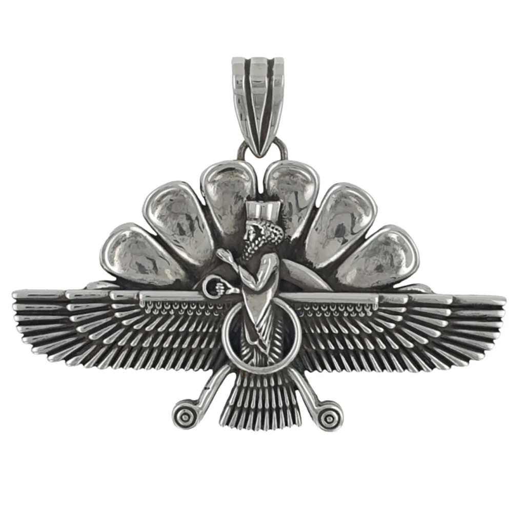 Wise Ahura Mazda Persian 925 Silver Amulet Pendant Pagan Deity Zoroastrianism
