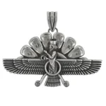Wise Ahura Mazda Persian 925 Silver Amulet Pendant Pagan Deity Zoroastrianism