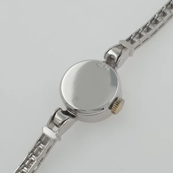 Lady Vintage Rolex Manual Watch 14k White Gold with Diamonds Circa 1950s - Image 4