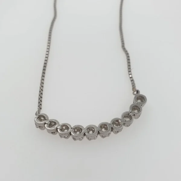 Platinum Women Necklace with Diamond Chain Bar Pendant - Image 4