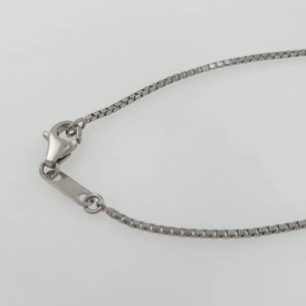 Platinum Women Necklace with Diamond Chain Bar Pendant - Image 5