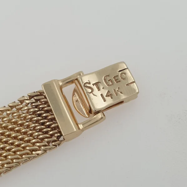 Rolex Precision Vintage 14k Yellow Gold Lady Watch with Natural Diamonds 1950s - Image 10