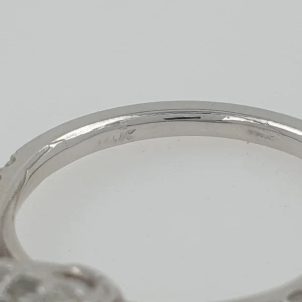 14k White Gold Ring with Natural Diamonds and Lab Sapphire - Image 8