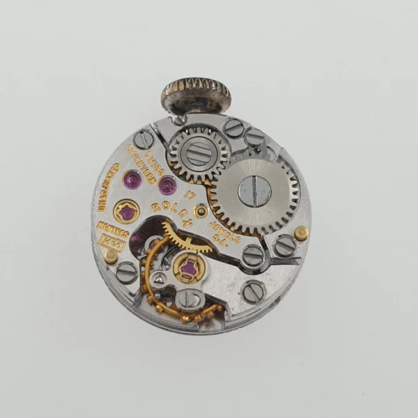 Lady Rolex Vintage Manual Watch 14k White Gold with Natural Diamonds 1950s - Image 8