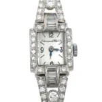 Lady International Watch & Co Manual Watch 3ct Natural Diamonds Platinum C. 431