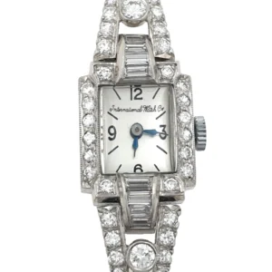 Lady International Watch & Co Manual Watch 3ct Natural Diamonds Platinum C. 431