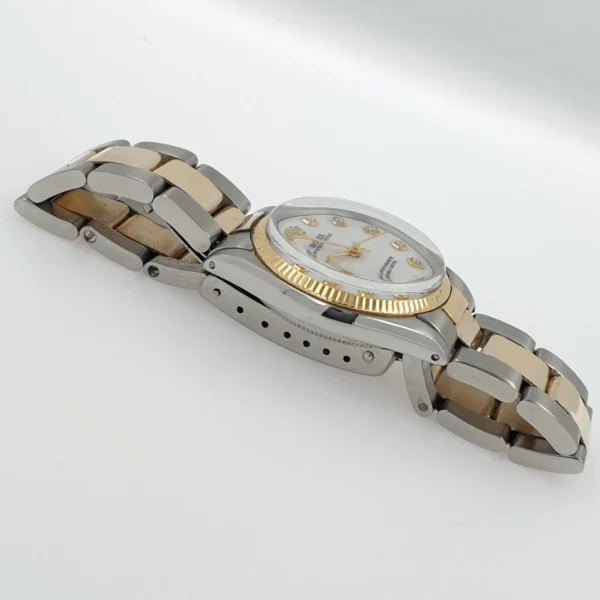 Lady Rolex Oyster Perpetual 30mm Automatic Two Tone Diamond Mother of Pearl Dial - Image 7