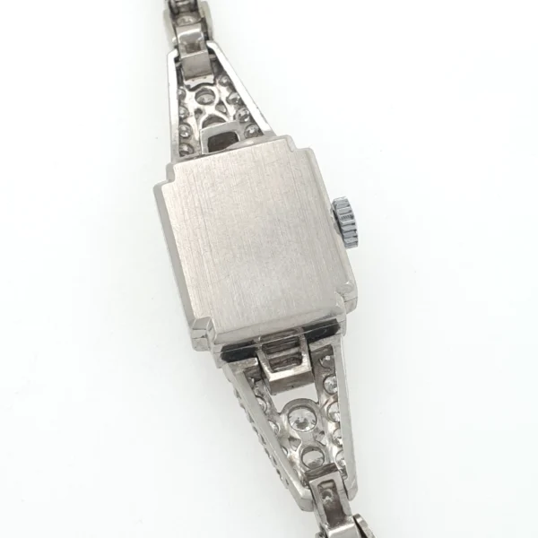 Lady International Watch & Co Manual Watch 3ct Natural Diamonds Platinum C. 431 - Image 6