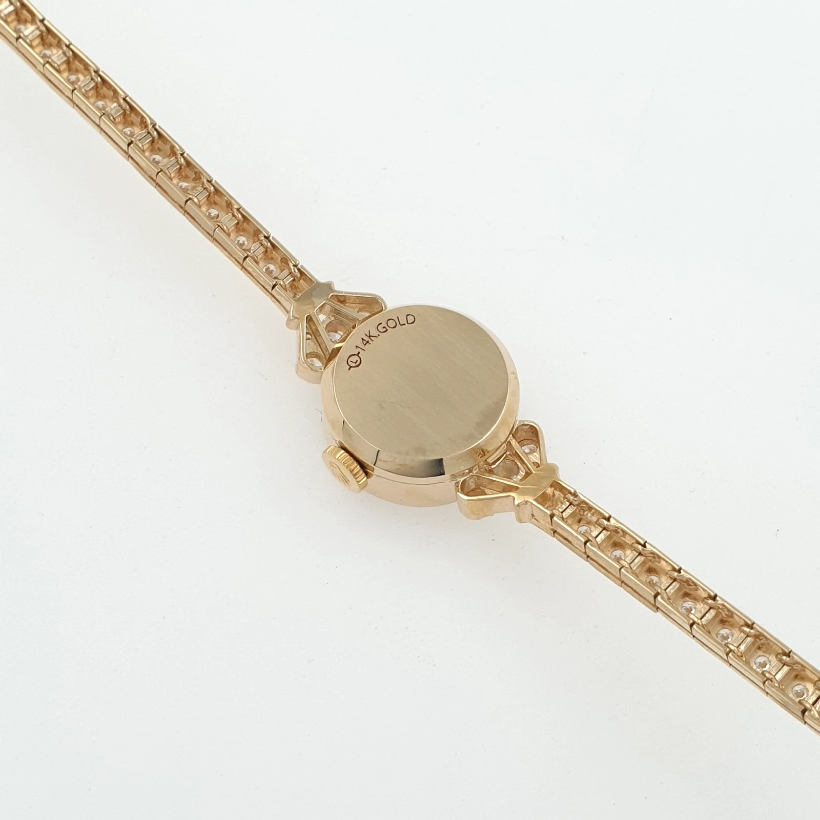 Lady Vintage Rolex Manual Watch 14k Yellow Gold with Tennis Diamonds Circa 1950s - Image 7