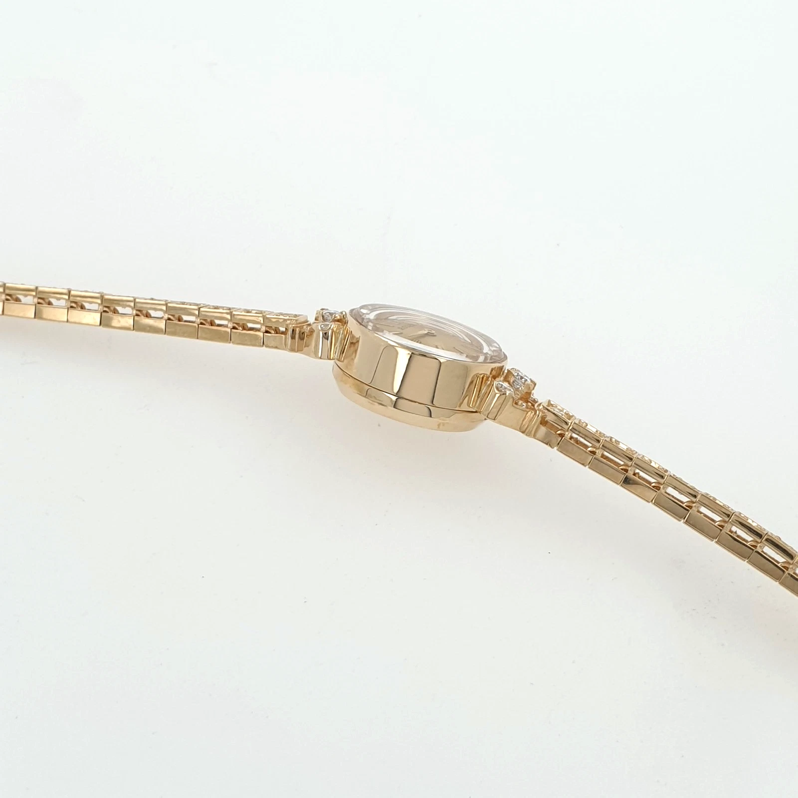 Lady Vintage Rolex Manual Watch 14k Yellow Gold with Tennis Diamonds Circa 1950s - Image 8