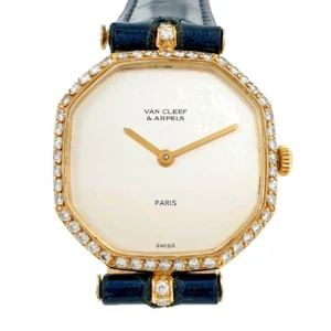 Vintage Van Cleef VCA Lady Watch 18k Gold & Natural Diamonds Manual Wind C1980