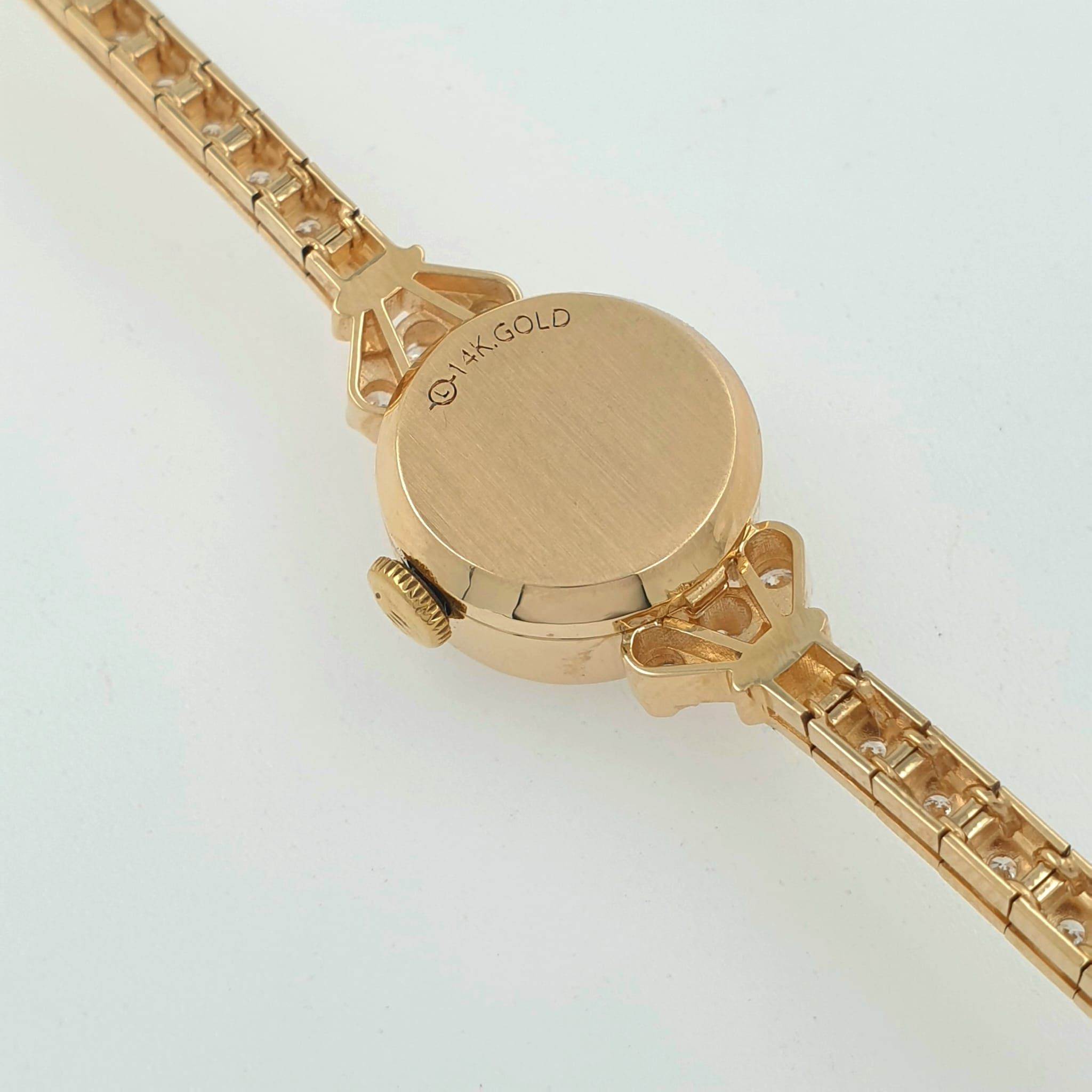 Lady Rolex Vintage Manual Watch 14k Yellow Gold with Natural Diamonds 1950s - Image 7