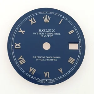 Rolex 26mm Oyster Perpetual Date Blue Dial with Silver Roman Numerals
