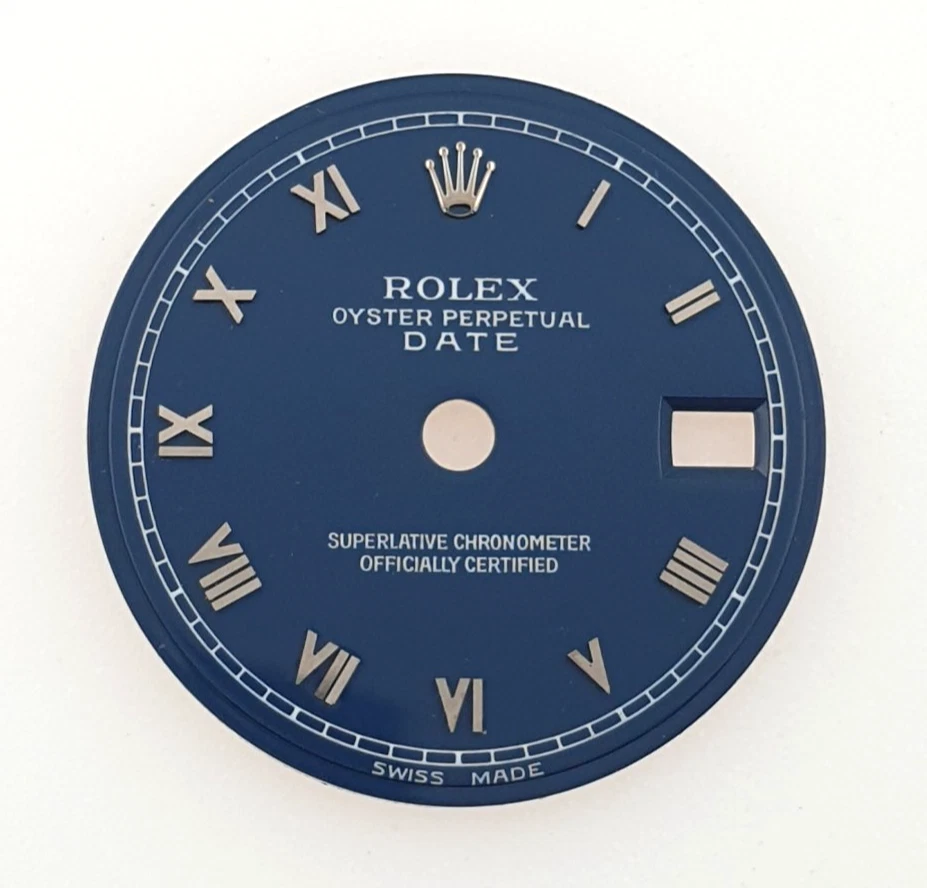 Rolex 26mm Oyster Perpetual Date Blue Dial with Silver Roman Numerals
