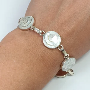 Peruvian Bracelet Sterling Silver 950 Similar Navajo With Natural Stones