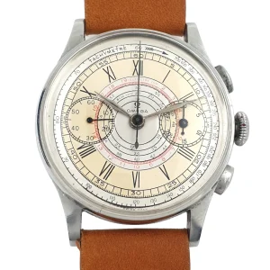 Vintage Omega Cal. 33.3 Chronograph Men 38mm Watch Rare Collectible 1940 Flyback