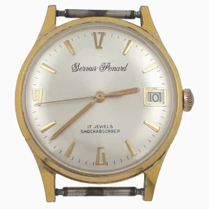 Vintage Gervais Penard Date 17J Manual EB189 Movement & Case Steel Gold Filled