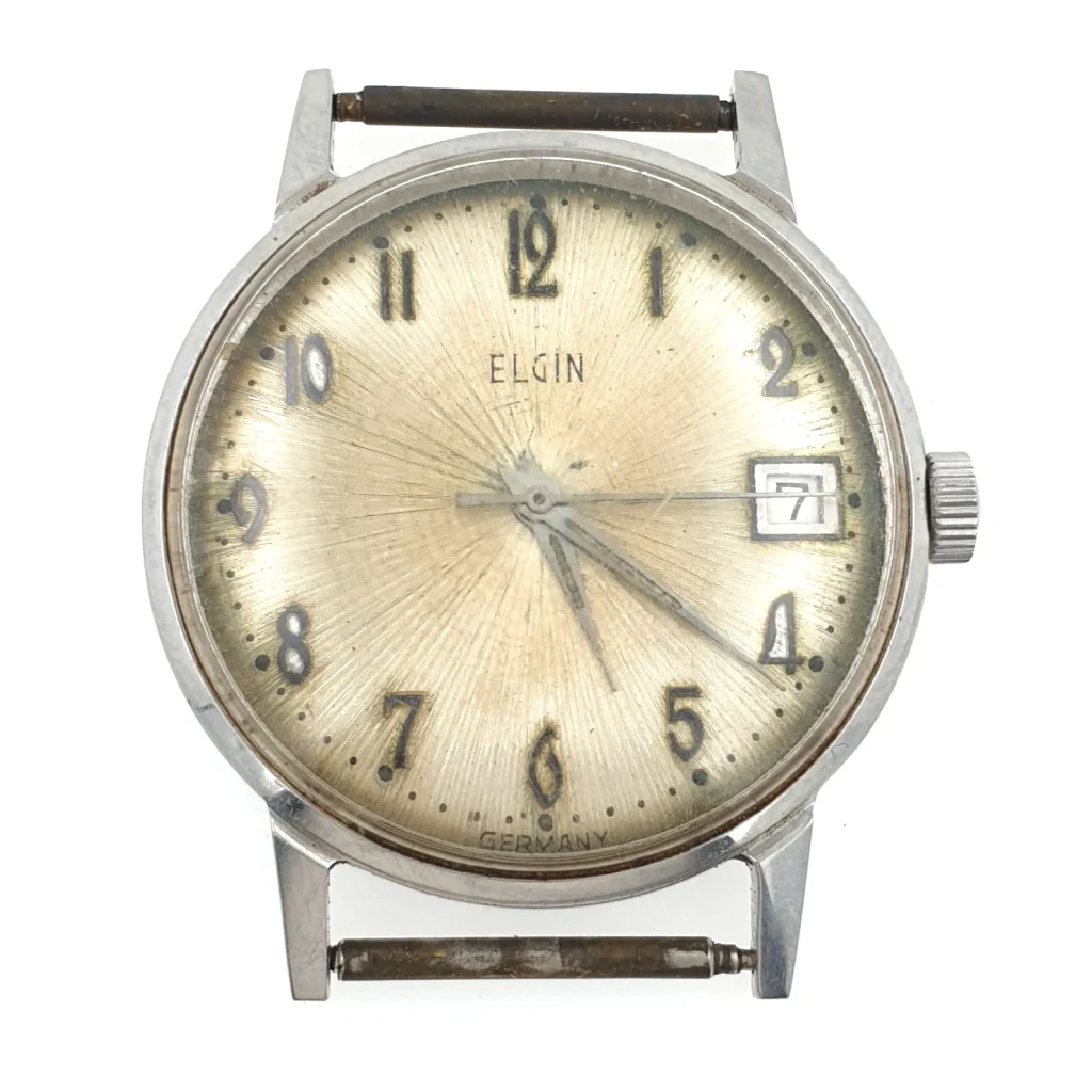 Vintage Elgin 33mm Cal. 870 Calendar Date Unisex Watch Case & Movement 17 Jewels