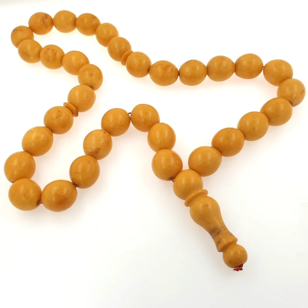 Vintage Natural Baltic Amber Tesbih 33 Beads 82.6 Grams