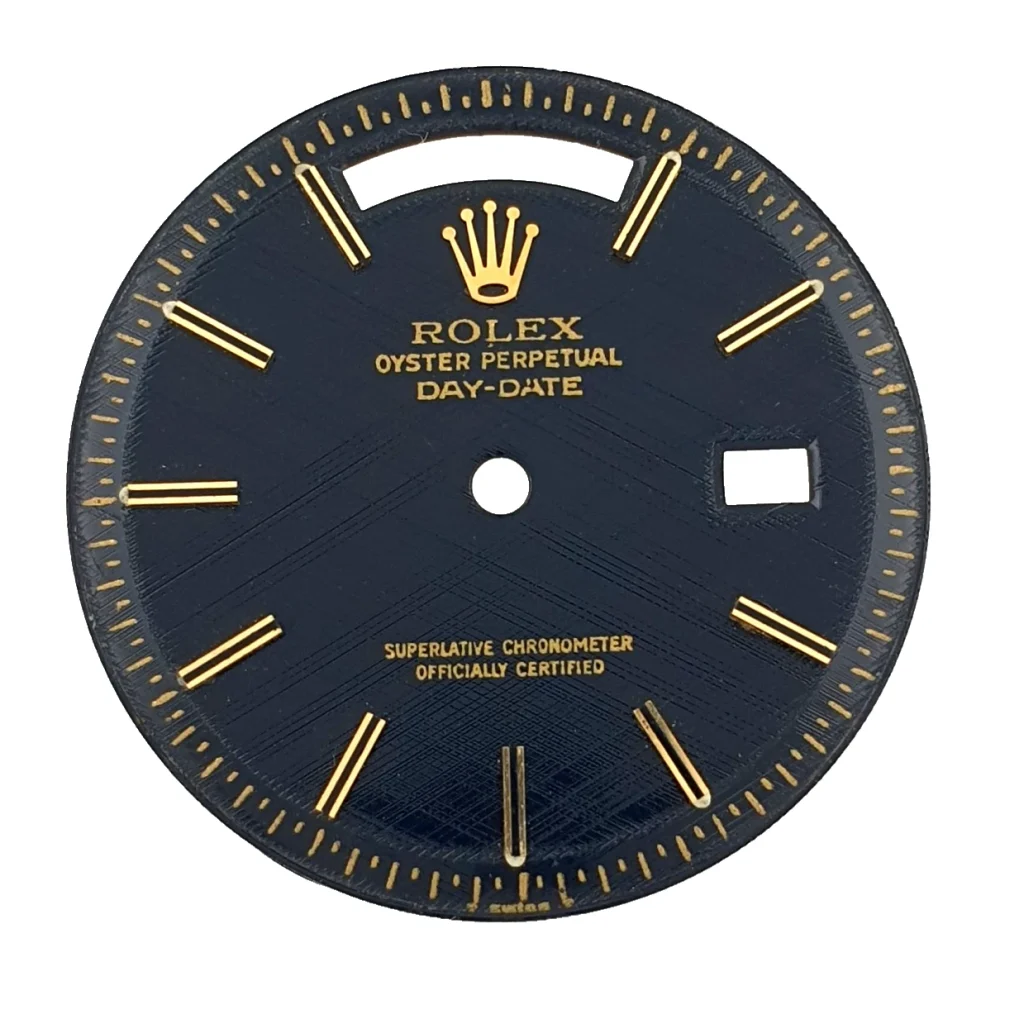 Rolex DayDate Presidential 1803 36mm Non-Quick Black Gold Sticks Dial Refinished