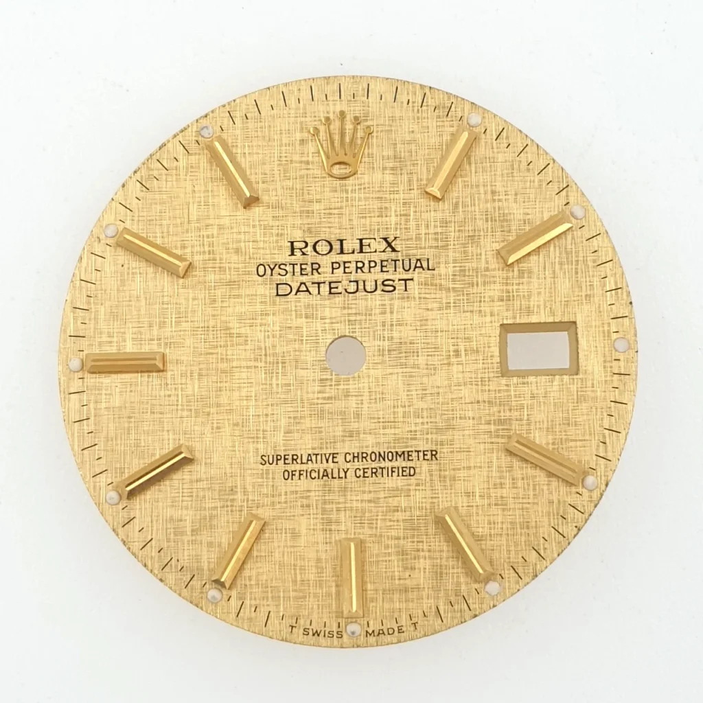 Rolex 36mm Champagne Gold Color Textured Dial Oyster Perpetual Datejust Cal 3035
