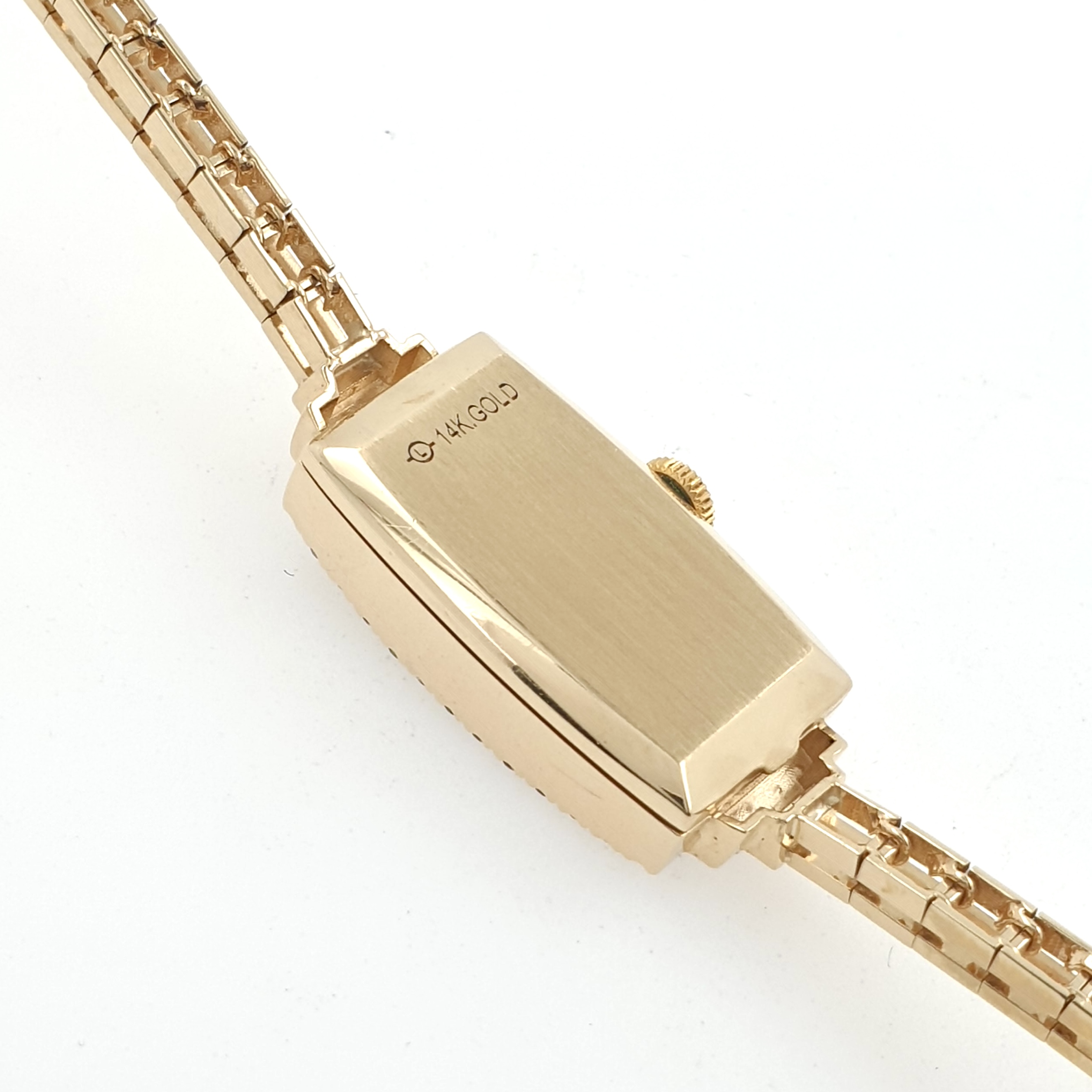 Lady Rolex Vintage Manual Watch 14k Yellow Gold with Natural Diamonds 1950s - Image 6