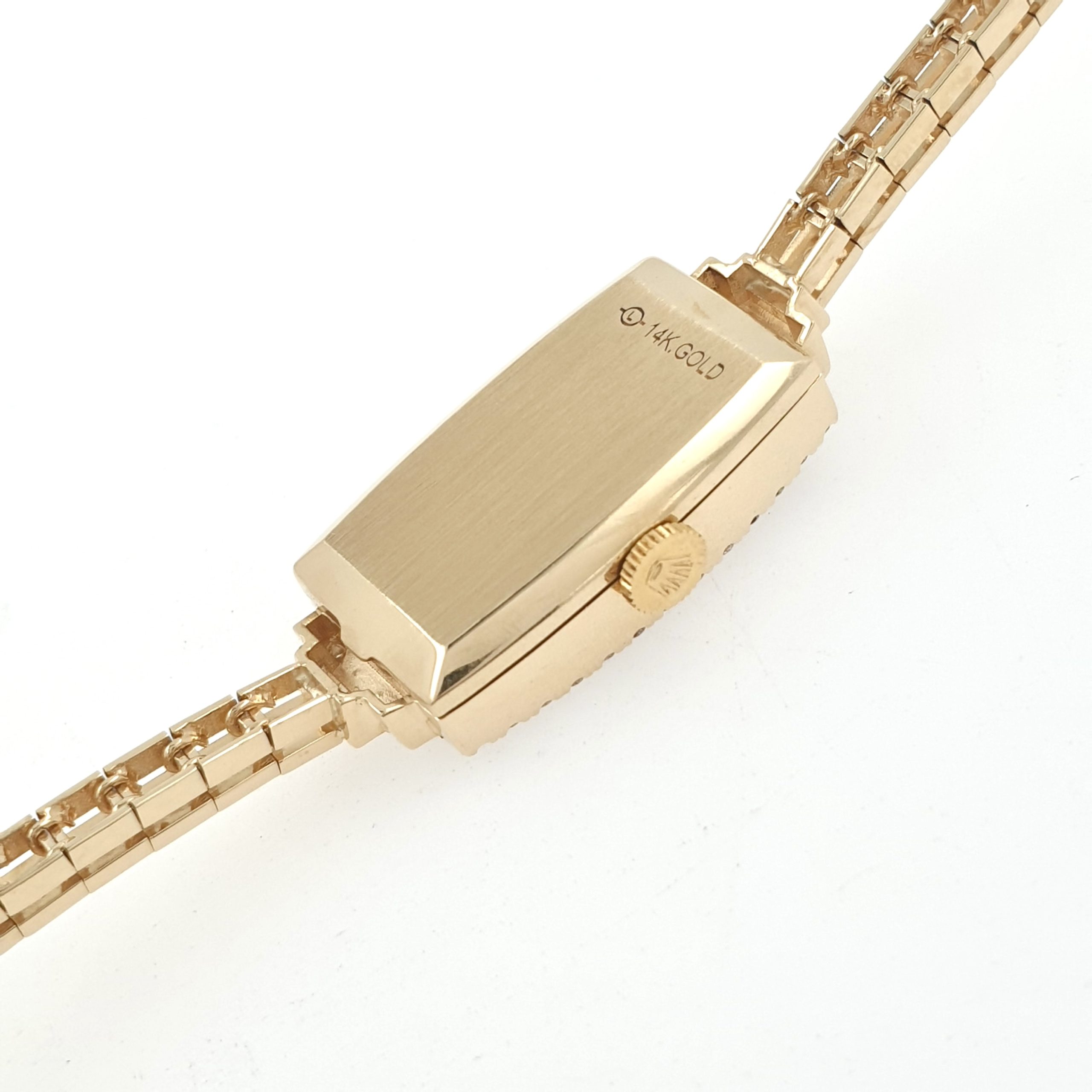 Lady Rolex Vintage Manual Watch 14k Yellow Gold with Natural Diamonds 1950s - Image 7
